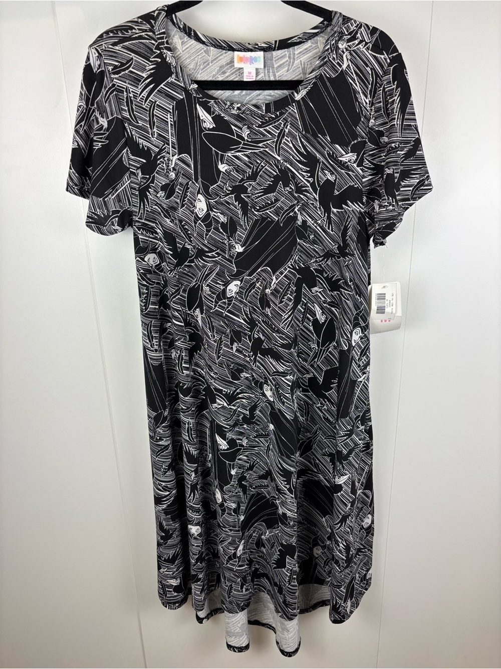 NWT LuLaRoe Disney Maleficent Carly Dress sz M Sleeping Beauty Villain Ravens
